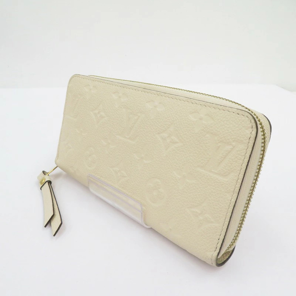 LOUIS VUITTON Monogram Empreinte Zippy Wallet Long Beige Cream